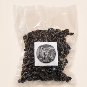 Traditional Venison Biltong: Palmy Black Garlic Pepper Biltong (Sliced)