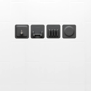 Tooletries: Tooletries The 4 in 1 Silicone Tile Bathroom Storage Series - Charcoal