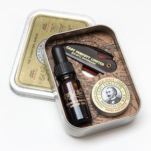 Moustache Wax Many Varieties: Captain Fawcett's Ricki Hall Booze & Baccy Grooming Survival Kit