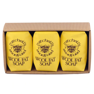 Soap And Body Wash: Mitchell's Wool Fat Original Three Bath Soap Set