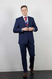 Suit: GIB Suit Indigo Chalk Stripe