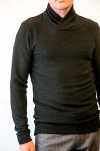 Our Knitwear: Wrap Neck Black Bouclé