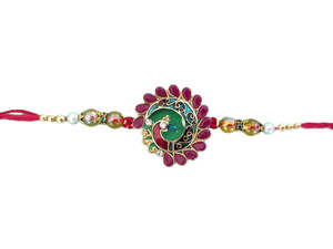 Rakhi Designer Maroon Color with stones
