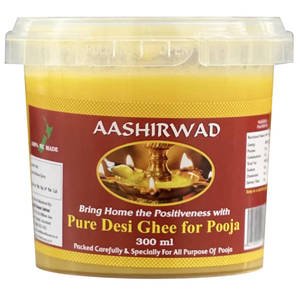 Products: Aashirwad Pure Desi Ghee for Pooja, 300ml