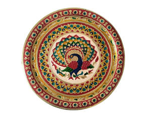 Performing Prayers: Fancy Puja Thali Peacock Design