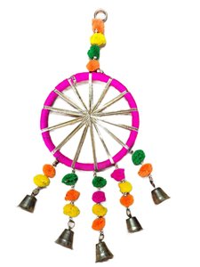 Festive Decorations: Wheel Hanging with Pom Pom and Bells