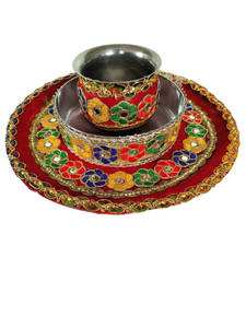 Karwa Chauth Thali Set Multi Coloured Flowers