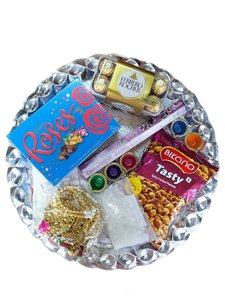 Diwali: Diwali Gift Thali Chocolate Snacks & Decoration