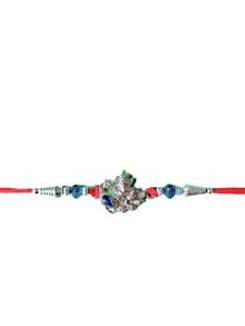 Single Rakhi: Rakhi Ganesh Ji White & Blue