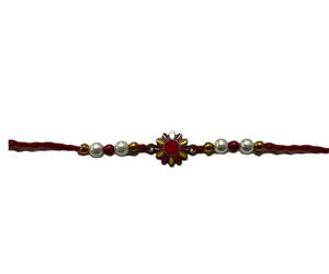 Single Rakhi: Rakhi Thread Red Flower