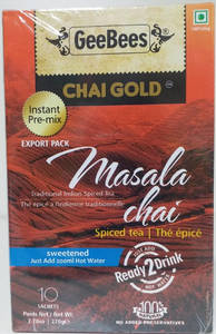 GeeBees Chai Gold Masala Sweetened, 10 Sachets