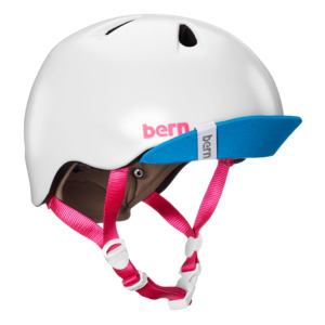 Bern Nina Satin White w/ Flip Visor