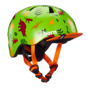 Helmets: Bern Tigre Satin Green Dino w/ Visor – XXS