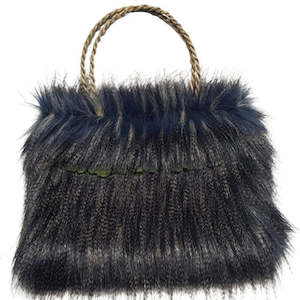 Apparel & Accessories: Kete Fur Bag - Blue