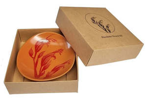 Card Box: Jo Luping Harakeke Red on Orange