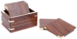 Coasters: Coasters in Walnut & Brass