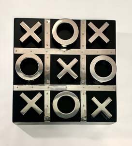 Games: Noughts & Crosses Set in Black & Nickel