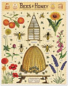 Games: Cavallini Bees & Honey 1000 pce Puzzle