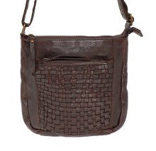 Bags: Baron Leather Cross Body bag  (Dark Brown)