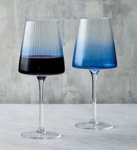 Glassware: Empire Blue Wine Glasses set of 2
