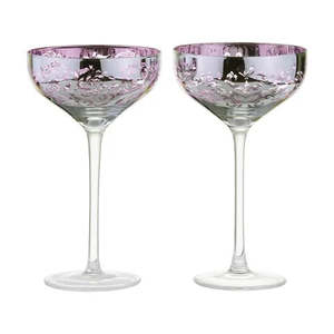 Glassware: Filigree Lilac Champagne Saucers
