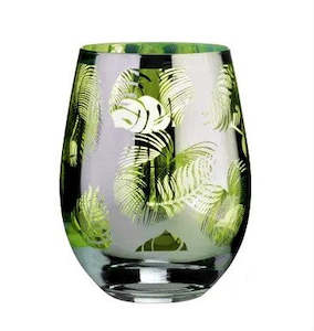 Tropical Leaves Stemless Tumbler set of 2