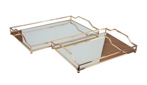 Trays: Decorative Rectangular Tray with insert Handles -