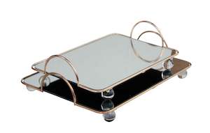 Trays: Luxe Decorative Rectangular Tray with Acrylic Feet - Set 2