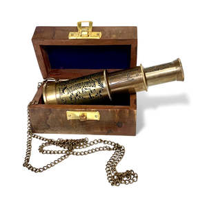 Brass Decorative Telescope in Case
