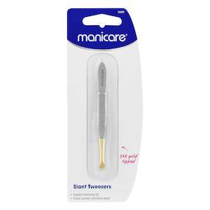 Tweezers: Manicare Slant Tweezers, Gold Tipped