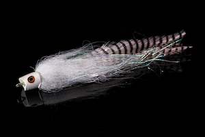 Saltwater Flies: Strolis’ Chuggernaut Popper - White Fishing Fly | Manic Fly Collection