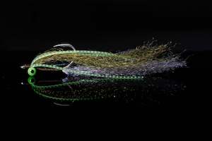 Saltwater Flies: Nitro Clouser Olive White Fishing Fly | Manic Fly Collection