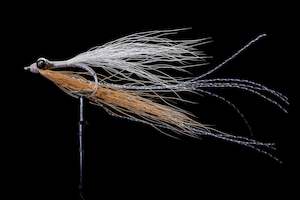Saltwater Flies: Skinny Water Clouser Tan/White Fishing Fly | Manic Fly Collection