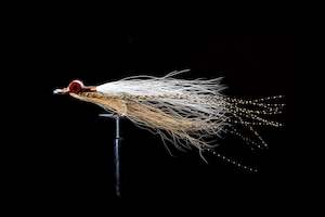Saltwater Flies: Bucktail Clouser Tan/White Fishing Fly | Manic Fly Collection