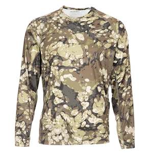 Simms Solarflex UPF50 Crew | Riparian Camo