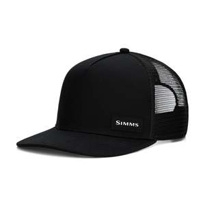 Simms Headwear: Simms High Crown Flatbill | Black