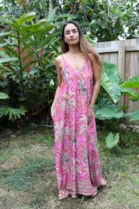 Pink Te Vene Maria Maxi Dress