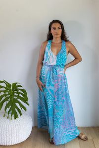 Blue Parrot Tara Fish Button Front Maxi Dress