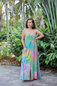 Sustainable Wear: Parrot Fish Tara Button Front Maxi Dress