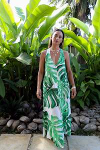 Sustainable Wear: Monstera Tara Button Front Maxi Dress