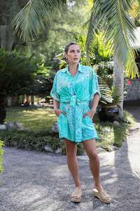 Sustainable Wear: Aqua Parrot Fish Sun Short