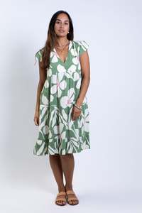 Best Sellers: Green Garden Tia V Neck Dress