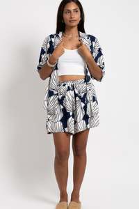 Ladies: Navy Shell Sun Short