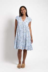 Best Sellers: Sky Blue Tia V Neck Dress