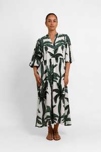Ladies: White Coco Palm Tina Mumu