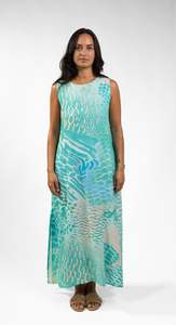 Ladies: Aqua Parrot Fish Mere Midi Dress
