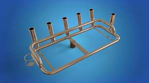 Stainless Steel Large bait station 6 x rod holders 1 x can holder mounts on top &hellip;