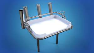 Stainless Steel Medium bait station with 4 x rod holders and 1 x can holder fold&hellip;