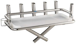 Bait Stations: Stainless Steel Large bait station 6 x rod holders 1 x can holder with large folding legs