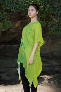 Hardout Kiwi: Butterfly Kaftan Transcending -Citrus
